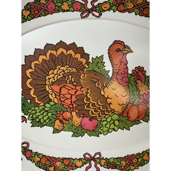 VINTAGE MELMINE MELMAC 21" TURKEY PLATTER - Picture 2 of 6